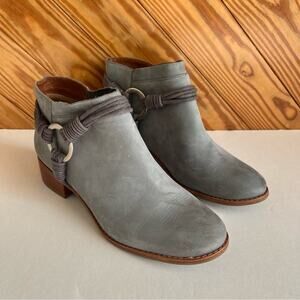 Bernardo Gray Ankle Boots with Brown Accents